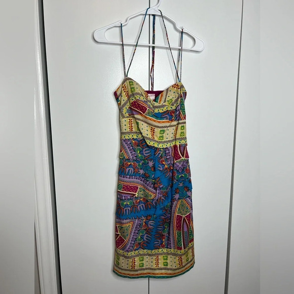 Nicole Miller - Unique Boho Silk Halter Dress - size 2 - Picture 1 of 7